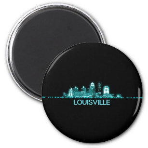 Louisville, KY Stylized Skyline, Custom Slogan Keychain, Zazzle