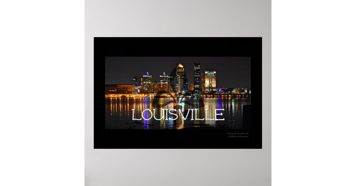 Louisville Poster Louisville Skyline Print Wall Art Travel 