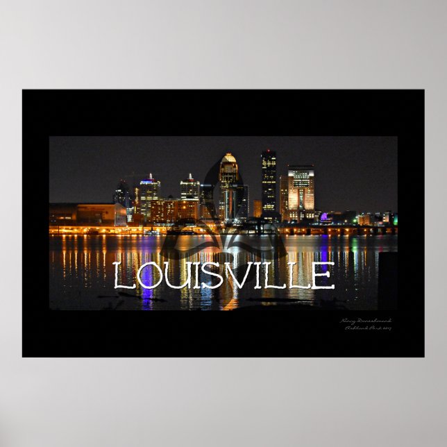 Louisville Skyline Poster with Fleur de Lis (Front)