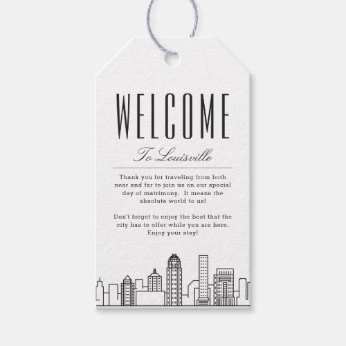 Louisville Skyline  Welcome Message Gift Tags