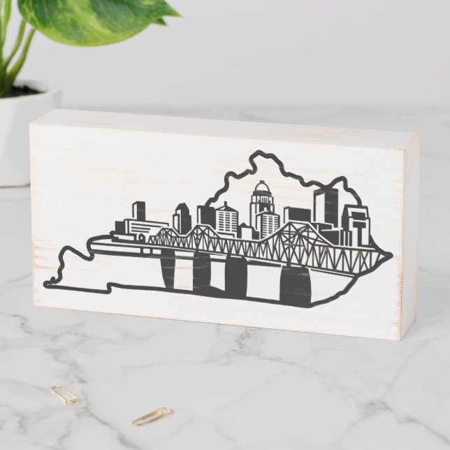 Louisville Skyline Wooden Sign (In Situ Horizontal)