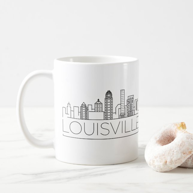 Louisville Stylized Skyline Coffee Mug (With Donut)