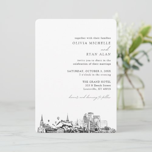 Louisville Wedding Elegant Skyline Invitation