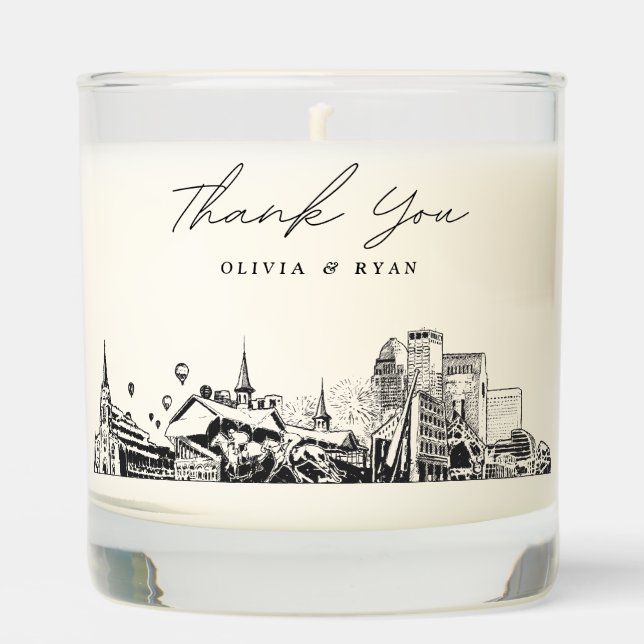 Louisville Wedding Thank You Gift Custom Candle (Front)
