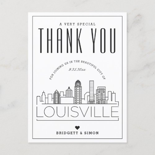 Louisville Wedding  Thanks for Coming Postcard