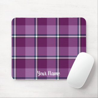 Loulou & Trendy Pink Plaid Personalized Mouse Pad