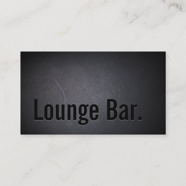 Lounge Bar Minimalist Bold Text Elegant Dark Business Card (Front)