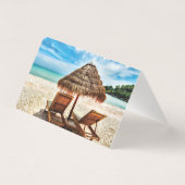 Lounge chairs on beach throw pillow (Back)