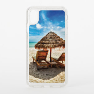 Lounge chairs on beach throw pillow speck iPhone XS max case