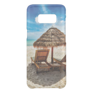 Lounge chairs on beach throw pillow uncommon samsung galaxy s8 case