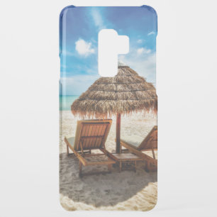 Lounge chairs on beach throw pillow uncommon samsung galaxy s9 plus case