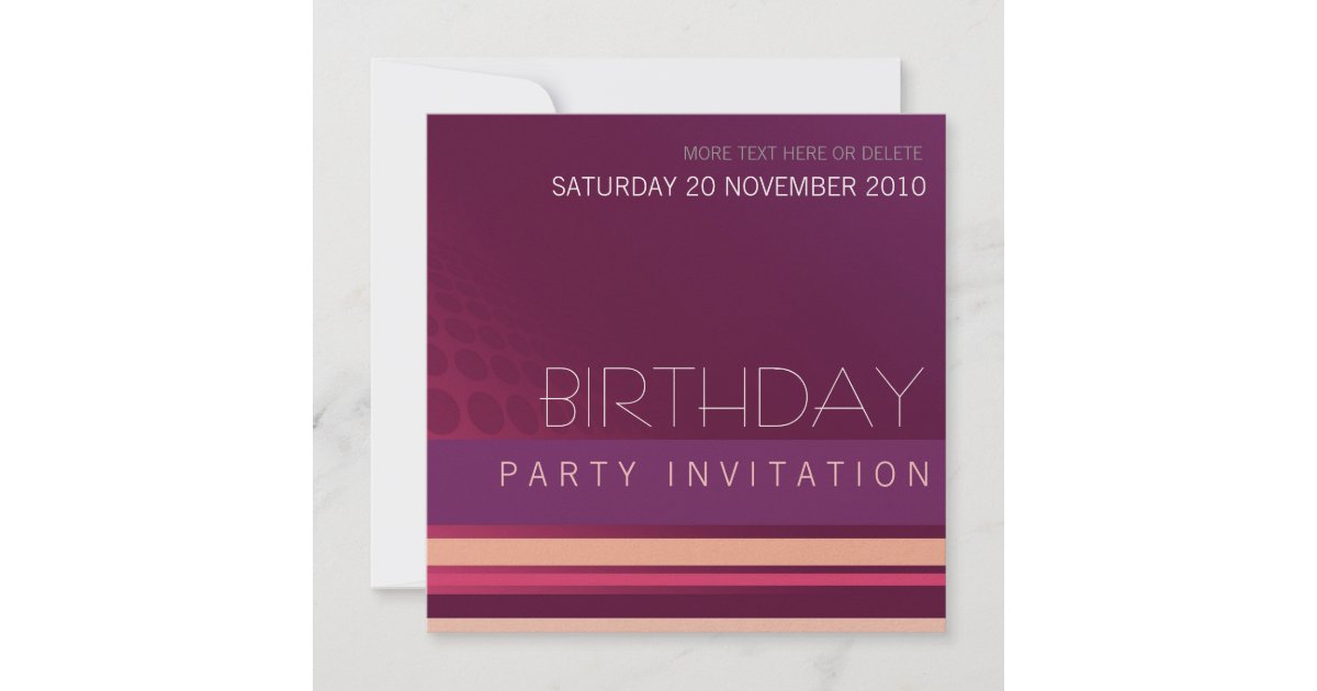 Lounge House Party Birthday Invitation Zazzle