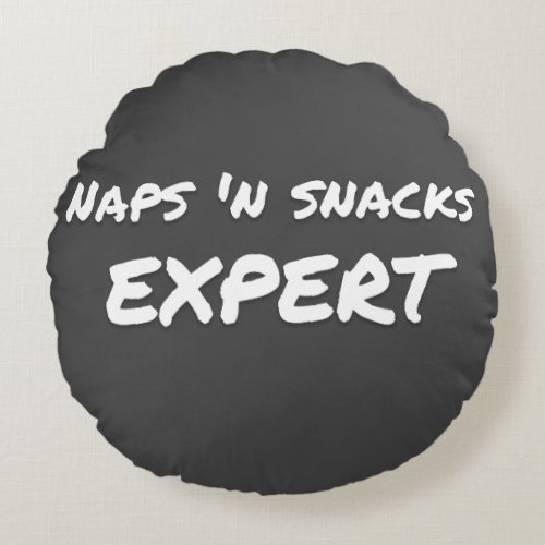 Lounge Legend Naps n Snacks Expert Round Pillow