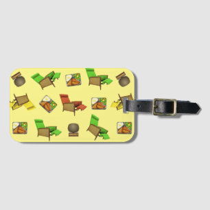 Lounge Lizard - in yellow Luggage Tag