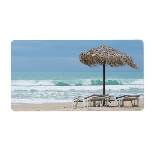 Lounges on the beach label (Front)