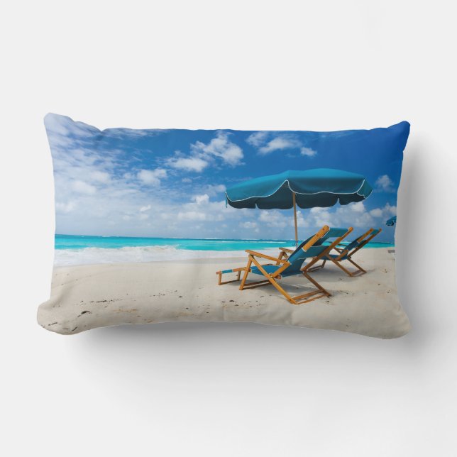 Lounges on the beach lumbar pillow (Front)