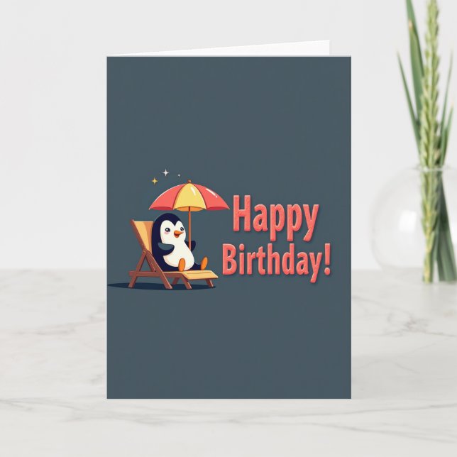 Lounging Bird Birthday Card (Front)