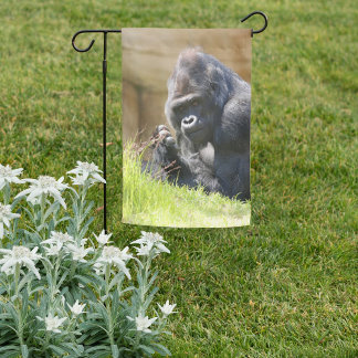 Lounging Gorilla Garden Flag