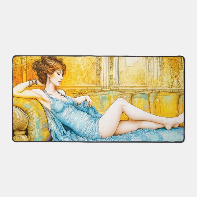 Lounging Lady Desk Mat (Front)