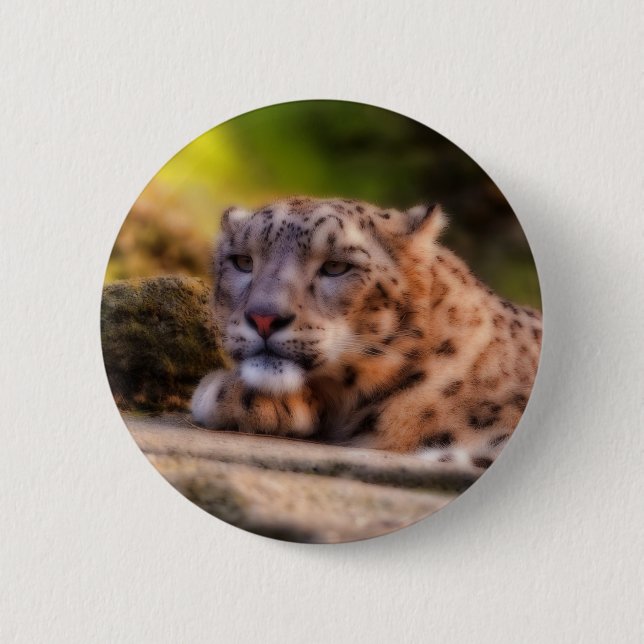 Lounging Leopard Button (Front)