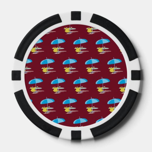 Lounging red poker chips