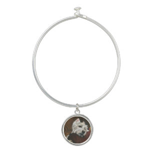 Lounging Westie on Sofa Bangle Bracelet