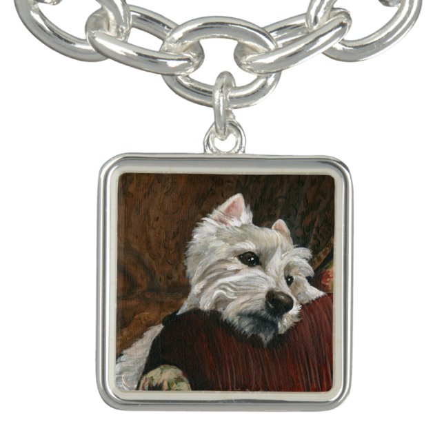 Lounging Westie on Sofa Bracelet (Design)