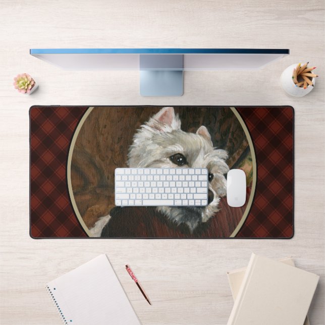 Lounging Westie on Sofa Desk Mat (Office 1)