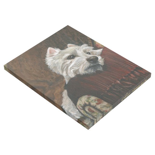 Lounging Westie on Sofa Gallery Wrap (3/4)