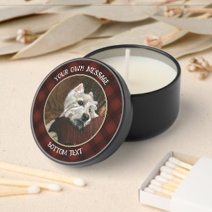 Lounging Westie on Sofa Mini Candle Favors