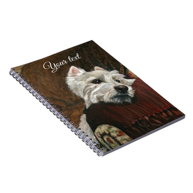 Lounging Westie on Sofa Notebook (Right Side)