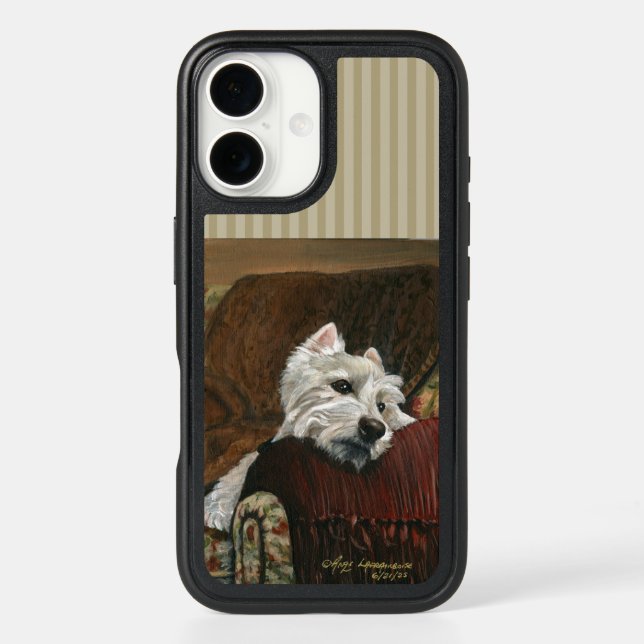 Lounging Westie on Sofa Otterbox iPhone Case (Back)