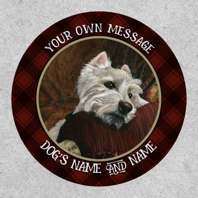 Lounging Westie on Sofa Patch (Front)