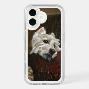Lounging Westie on Sofa iPhone 16 Case