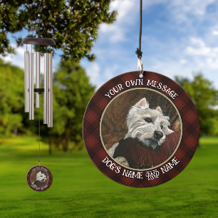 Lounging Westie on Sofa Wind Chime