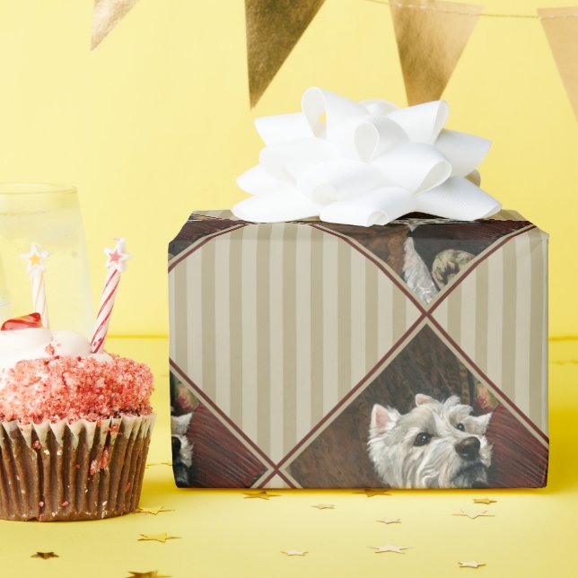 Lounging Westie on Sofa Wrapping Paper (Birthday Party)