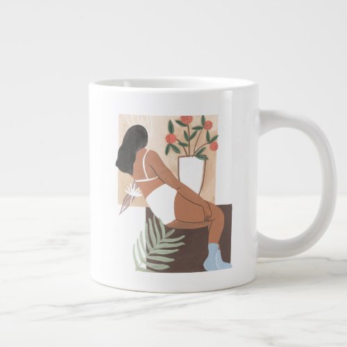 Lounging Woman Giant Coffee Mug