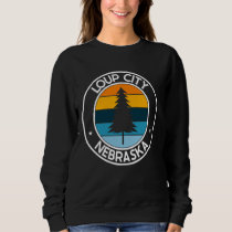 Loup City Nebraska NE USA City Pride Retro Sunset Sweatshirt