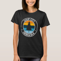 Loup City Nebraska NE USA City Pride Retro Sunset T-Shirt