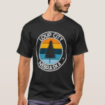 Loup City Nebraska NE USA City Pride Retro Sunset T-Shirt
