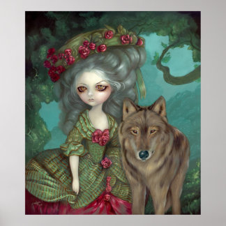 Loup-Garou:  La Foret gothic wolf rococo Art Print