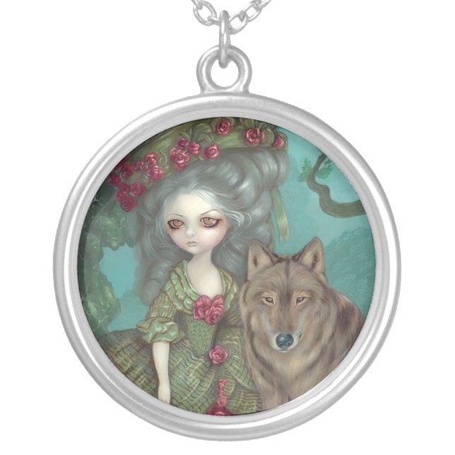 Loup-Garou: La Forêt NECKLACE rococo wolf gothic (Front)