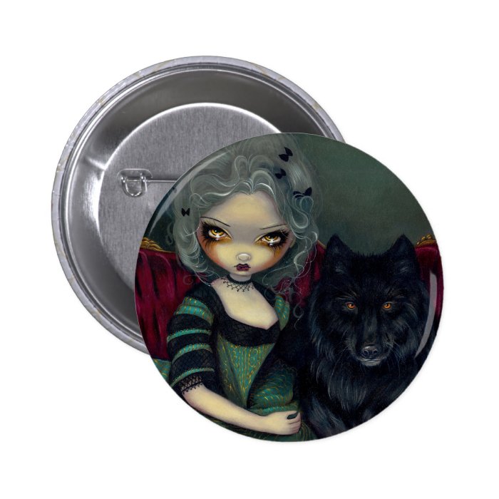 "Loup Garou Noir" Button