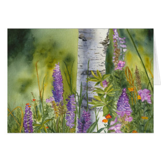Loupins and Birch trees Cards