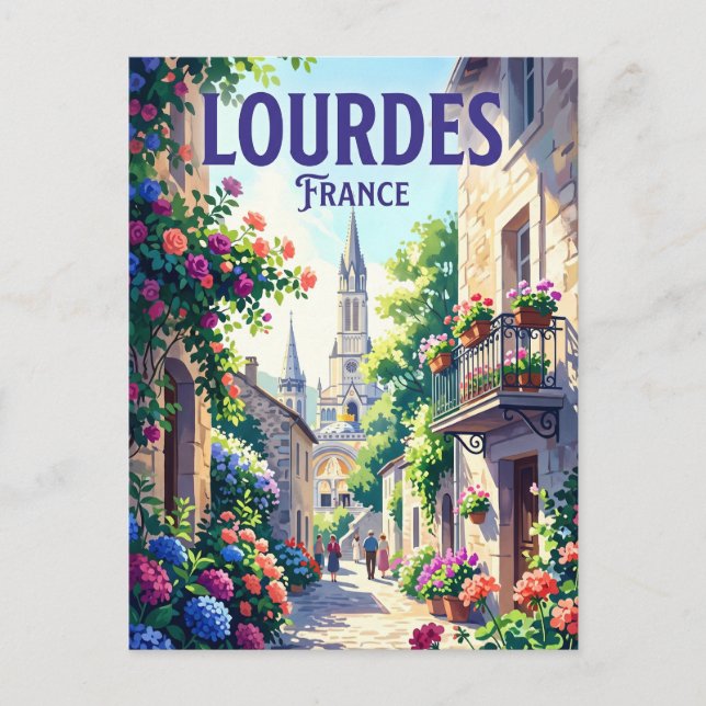 Lourdes France Postcard (Front)