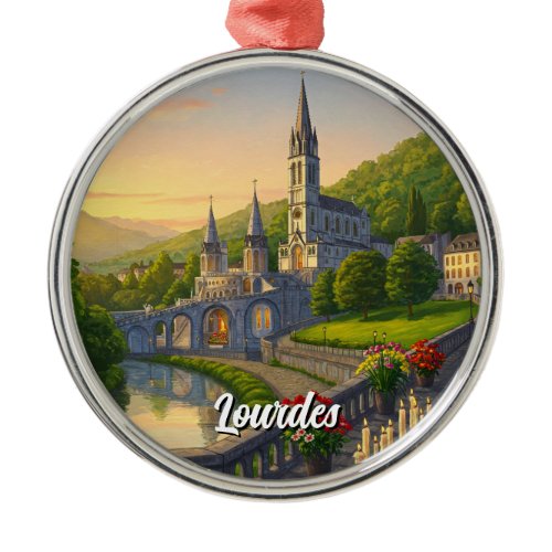 Lourdes France Travel Metal Ornament