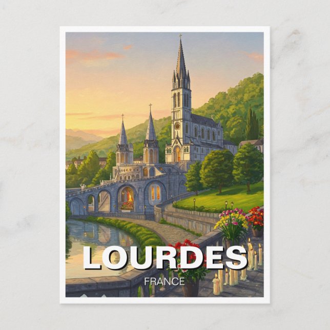 Lourdes France Travel Postcard (Front)