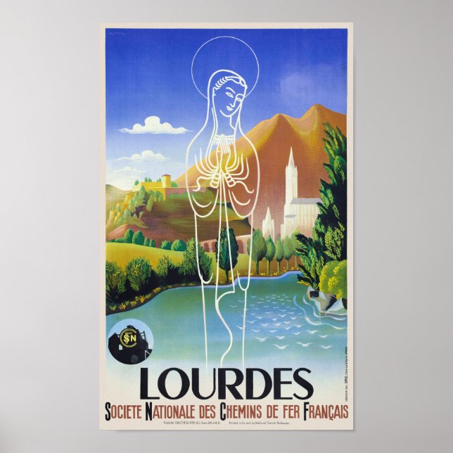 Lourdes France Vintage Poster 1939 (Front)