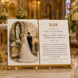 Lourdes Marian Wedding Prayer Holy Matrimony Favor