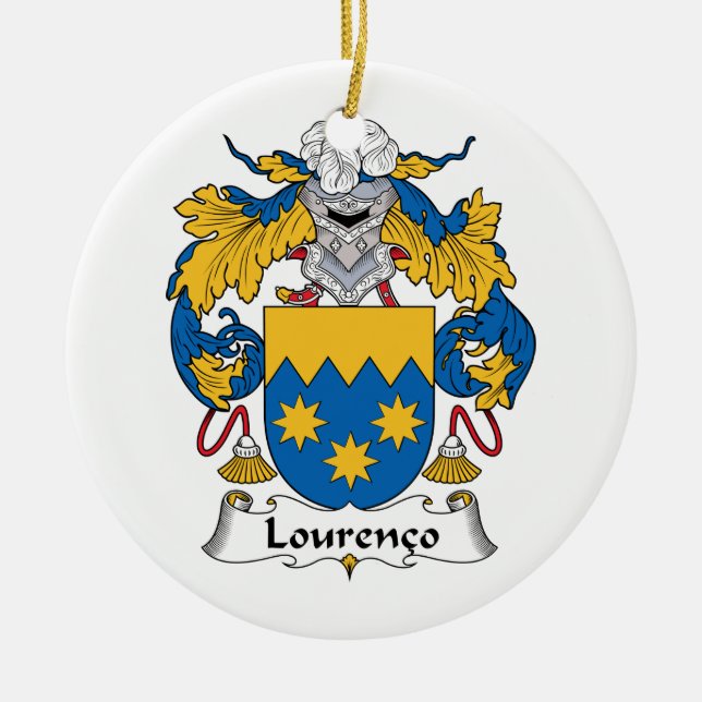 Lourenco Family Crest Ceramic Ornament (Front)